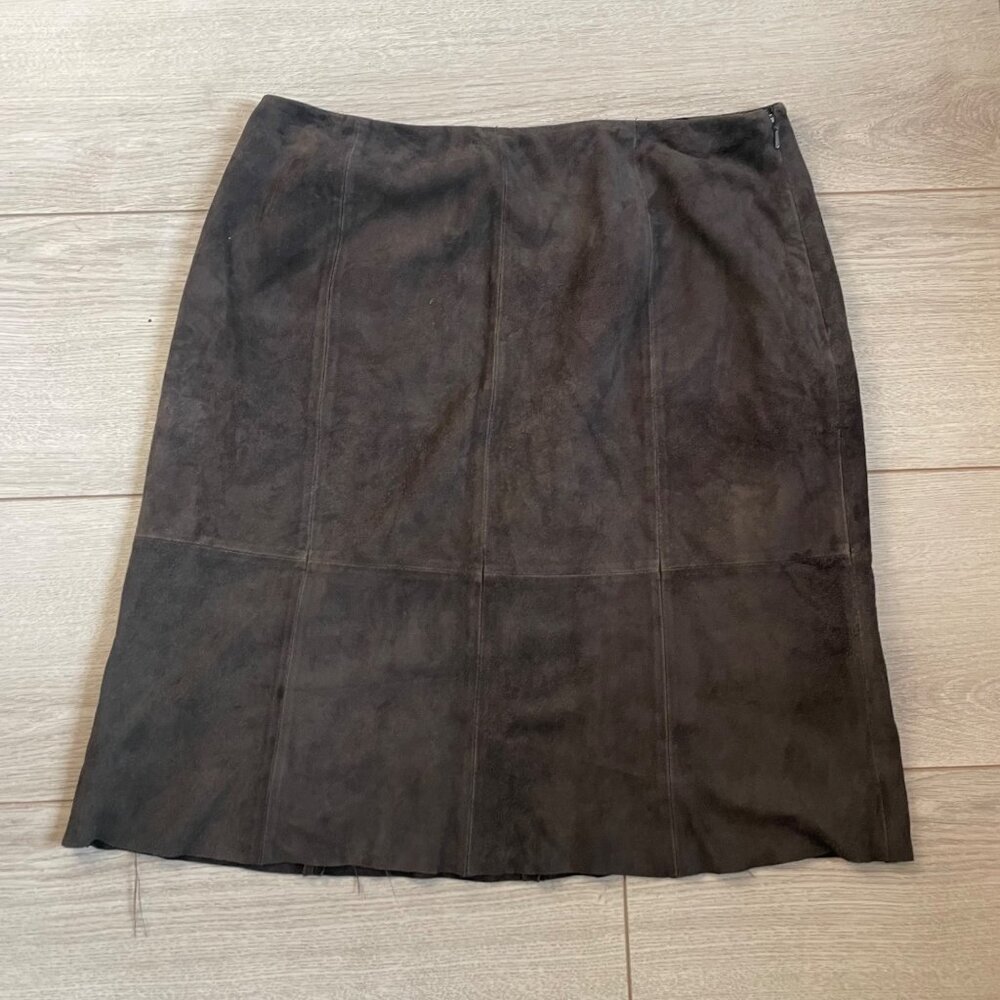Lafayette 148 New York Women's Brown Suede Skirt Size 4
